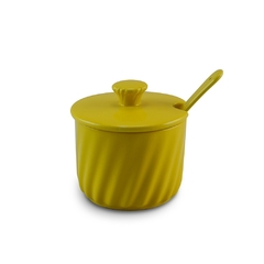 Açucareiro C/ Colher De Cerâmica 250gr Twist Ceraflame Gourmet Amarelo