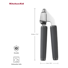 Espremedor Amassador Alho Cozinha Em Inox Cinza KitchenAid - Manufakt