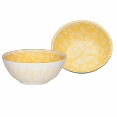 Bowl De Cerâmica 16Cm 600Ml Flora Amarelo Daily Oxford