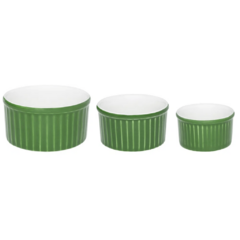 Conjunto De 3 Tigelas Ramequin Verde Oxford Porcelanas