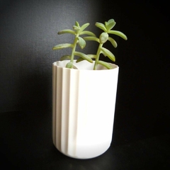 Vaso Para Flores, Suculentas E Cactos Groove Pequeno Branco OU - comprar online