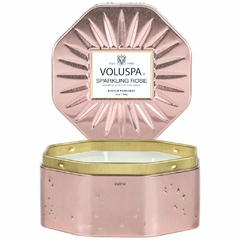 Vela Lata Octagonal 3 Pavios 50H Sparklin Rose Voluspa