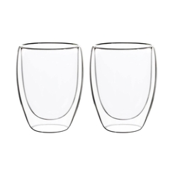 dois copos de parede de vidro duplo