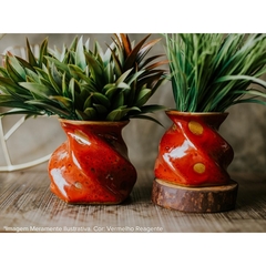 Vaso De Cerâmica Camélia 11cm Vermelho Reagente Ceraflame Decor - comprar online