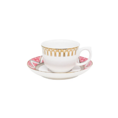 Jogo De 6 Xícaras Cafezinho 100ml C/ Pires Flamingo Macrame Oxford Porcelanas - comprar online