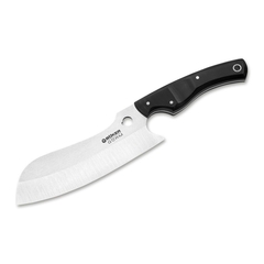 Faca De Cozinha modelo Santoku, com lâmina de aço inox e cabo de micarta, da marca böker