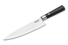 Faca De Chef Damast Black 21cm Lâmina De Aço Damasco De 37 Camadas E Cabo De Madeira Preta Böker