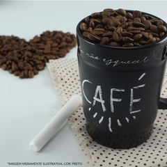 Caneca De Cerâmica Coffee To Go Escreva C/ Giz 300ml Preto Fosco - comprar online