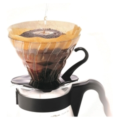 Suporte P/ Filtro De Café Hario V60-02 Vidro Preto - comprar online