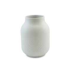 Vaso De Cerâmica Colméia 23cm Branco Fosco Ceraflame Decor