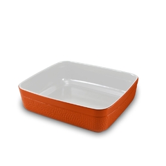 Assadeira Travessa Martelada 22,5x20x6,5cm 1700ml Laranja Ceraflame Gourmet