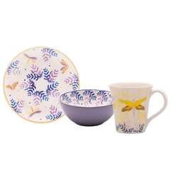 Conjunto Lanche 3 Peças Lusco-Fusco Oxford Porcelanas