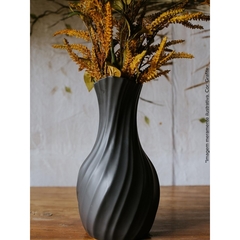 Vaso De Cerâmica Godê 32cm Preto Ceraflame Decor na internet