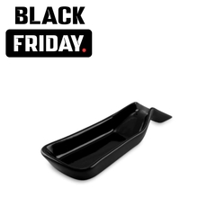 Descanso de colher reto na cor preta, feito de cerâmica, marca ceraflame, com desconto de black friday