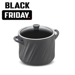 caçarola de cerâmica grafite com alças meia/lua e tampa de vidro temperado com pegador de cerâmica, marca ceraflame, com preço de promoção de black friday