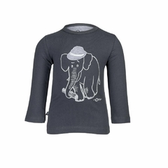 Camiseta Manga Longa Noeser Elephant Cinza - 110/116 cm
