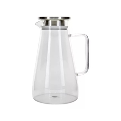 uma jarra de vidro de 1,5 litros com tampa de inox