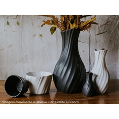 Vaso De Cerâmica Godê 22,5cm Branco Fosco Ceraflame Decor na internet