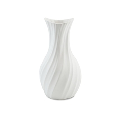 Vaso De Cerâmica Godê 32cm Branco Fosco Ceraflame Decor