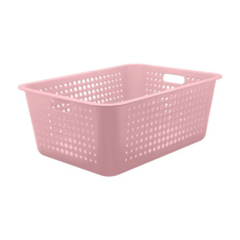 Cesta De Roupas Maxi 40 Litros Rosa Ou