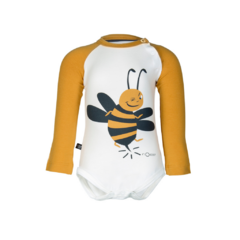 Body Noeser Billy Branco/Amarelo - 86/92 cm