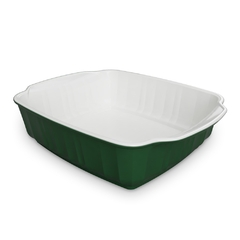 Assadeira Travessa Twist 26.5x20x6.5cm 1700ml Verde/Branco Ceraflame Gourmet