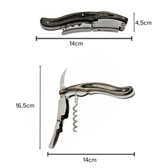 Saca-rolhas Grand Crue Sommelier Nebbiolo Aço Inox E Madeira Cinza Legnoart na internet