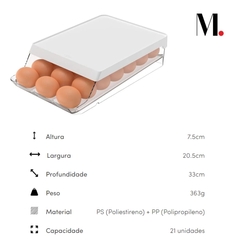 Organizador de Ovos 21 unidades Roll Clear Fresh 20,5x33x7,5cm OU na internet