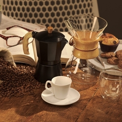 Cafeteira Italiana Moka De Alumínio P/ 03 Xicaras Preta Oxford - comprar online