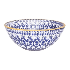 Tigela Bowl 16cm 600ml La Carreta Azul/Branco Oxford Porcelanas