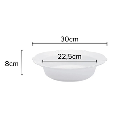 Saladeira De Porcelana 30cm 2000ml Soleil Oxford Porcelas Branco - comprar online