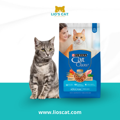 Cat Chow Pescado 20kg: alimento completo para gatos adultos, con proteína de pescado, omega 3 y 6, fibra natural y DHA para una salud integral y un pelaje brillante.