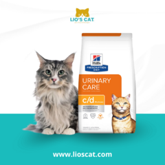 Envase de alimento para gatos Hill's c/d Urinary Care, diseñado para el cuidado urinario de gatos adultos. Optimiza la salud urinaria y reduce el estrés de tu gato con Hill's Prescription Diet c/d Multicare . Disponible en Lioscat, el primer ecommerce exc