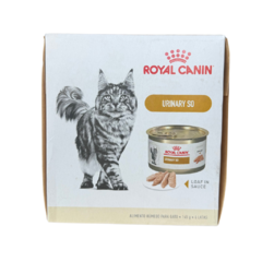 Royal Canin Urinary SO Feline Lata  para gatos adultos es un alimento húmedo para gatos en riesgo de desarrollar trastornos de tractourinario inferior o que ya lo padezcan. Esta dieta promueve un ambiente urinario desfavorable para el desarrollo de crista