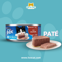 Purina Felix Paté de Salmón 156g ofrece una textura suave y sabor irresistible para gatos adultos. Comida húmeda balanceada con ingredientes de alta calidad. ¡Compra en Lio's Cat con envío rápido!