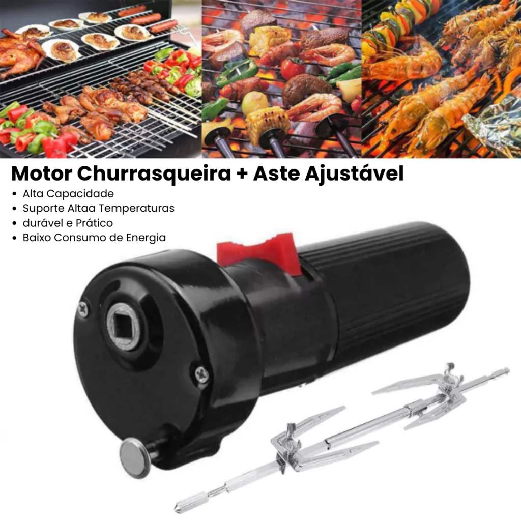 Espetoflex Espeto Giratório à Pilha para Churrasco