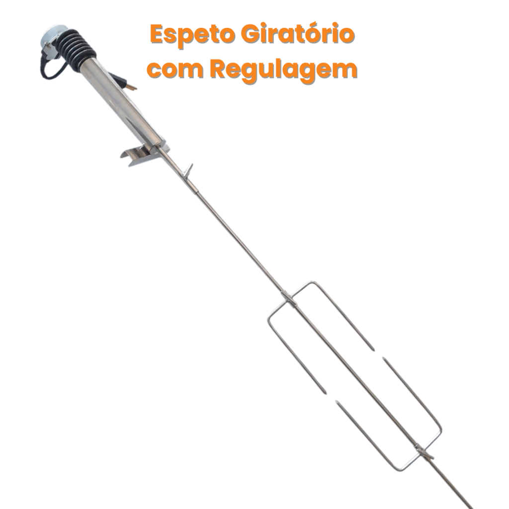 Espeto Giratório Pilha Inox - Rotary Speto