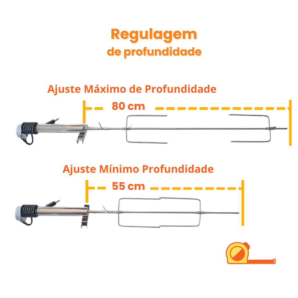 Espeto Giratório Pilha Inox - Rotary Speto