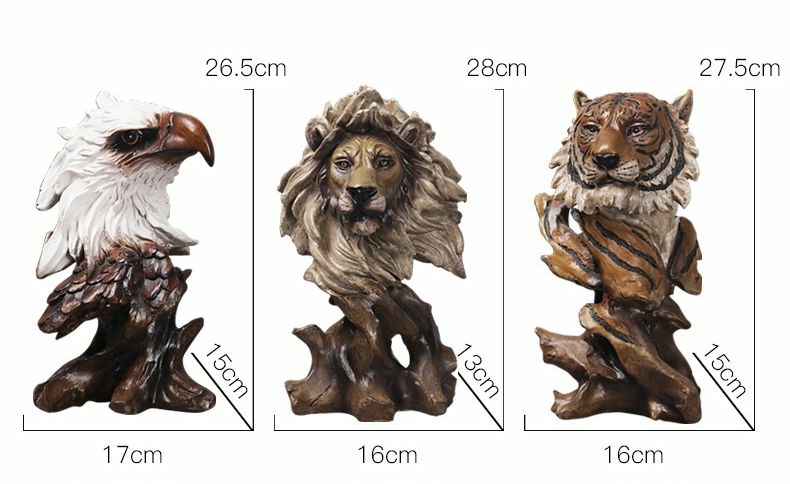 Resina Cabeça de Tigre 3D Colecionáveis Escultura de Animais Acessórios  Grandes Arte para Decoração Decoração de Parede Decoração Armário de