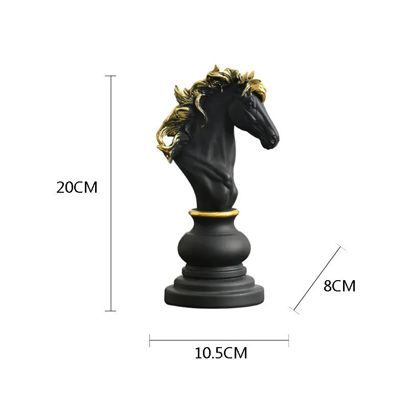 Estatuetas Rei, Rainha E Cavalo – Peças Decorativas De Xadrez