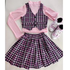 Conjunto Trio Saia Rosa