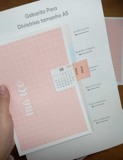 Kit de divisórias e abas com calendário 2025