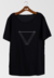 Camiseta Gola Canoa Triplo Triângulo - Preta