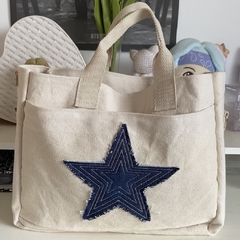 Denim star messenger bag