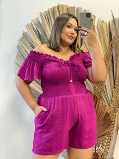 Macaquinho Lastex Liso - Cherry Moda Plus Size