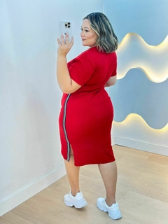 Vestido Canelado Listras - Cherry Moda Plus Size