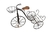 Bicicleta com Revisteiro e Porta Vaso em Madeira e Ferro - Cód 950