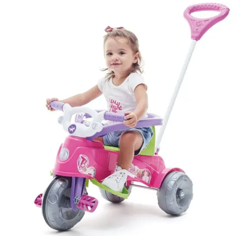 Triciclo Infantil Moto Uno Rosa Calesita 1 à 5 Anos