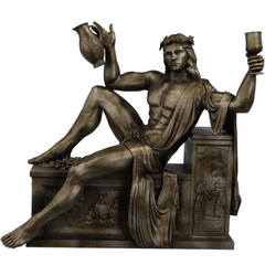 Estátua Dionísio Sentado Mitologia Grega Estatueta Baco - Versão 2 - Renascença