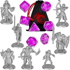 Kit Pack 'Silver' Com 7 Miniaturas Para Rpg D&d + Set de Dados - loja online